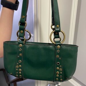 Luxurious Green Studded Shoulder Bag
